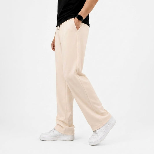 French Terry Pleated Trouser - Sand Dune