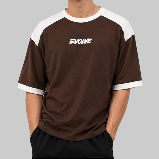 EVOLVE Contrast Tee - Mocha