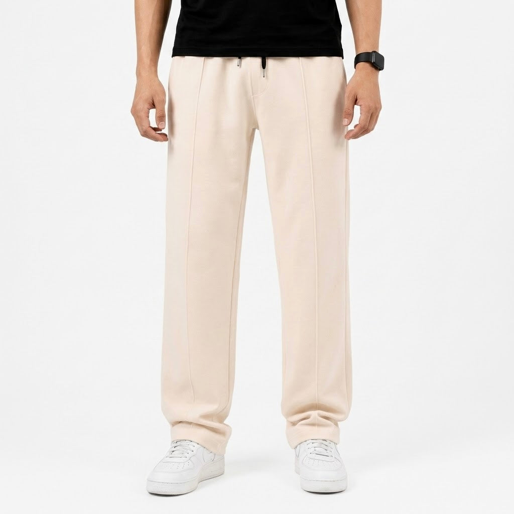 French Terry Pleated Trouser - Sand Dune