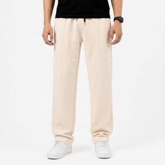 French Terry Pleated Trouser - Sand Dune