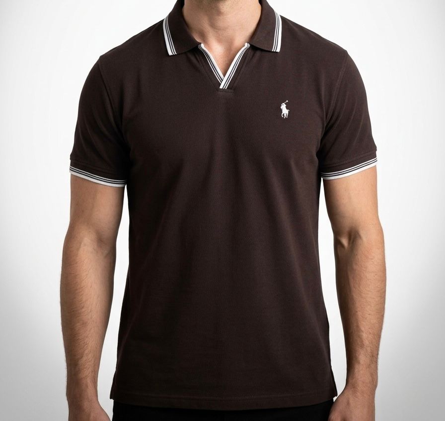 Signature Tipped Polo - Mocha Brown