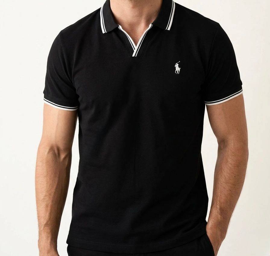 Signature Tipped Polo - Black