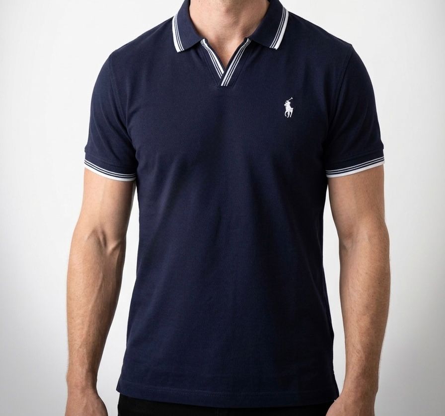 Signature Tipped Polo - Navy Blue
