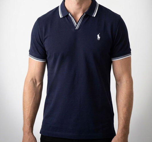 Signature Tipped Polo - Navy Blue