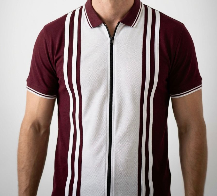 Dual Tone - Zipper Polo Maroon