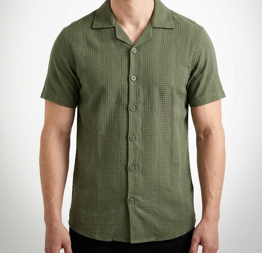 Textured Knitted Cuban Shirt