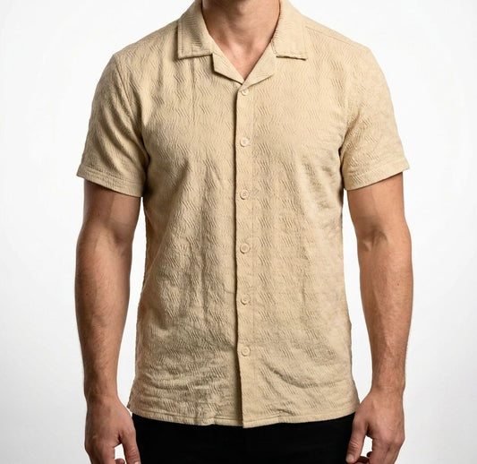 Textured Knitted Cuban Shirt
